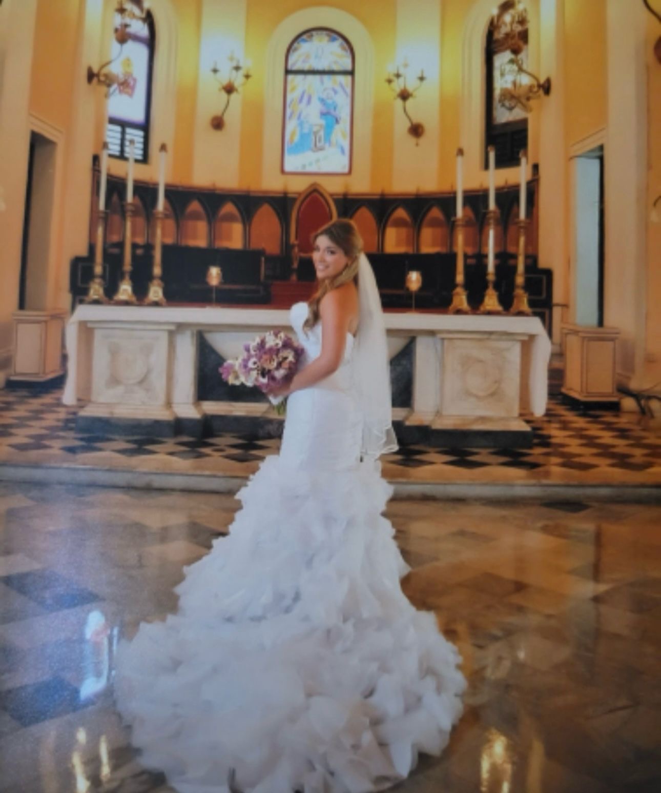 WHITE OLGA SHOULDER OFF WEDDING DRESS