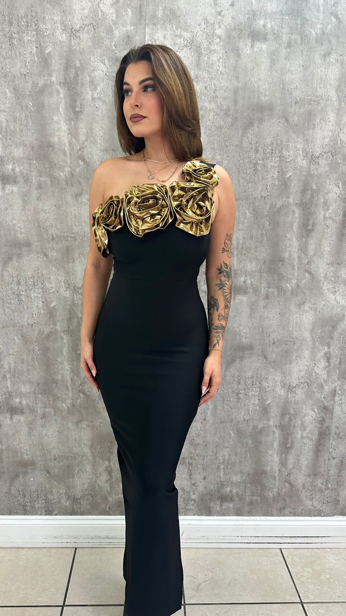 GOLD ROSE DRESS