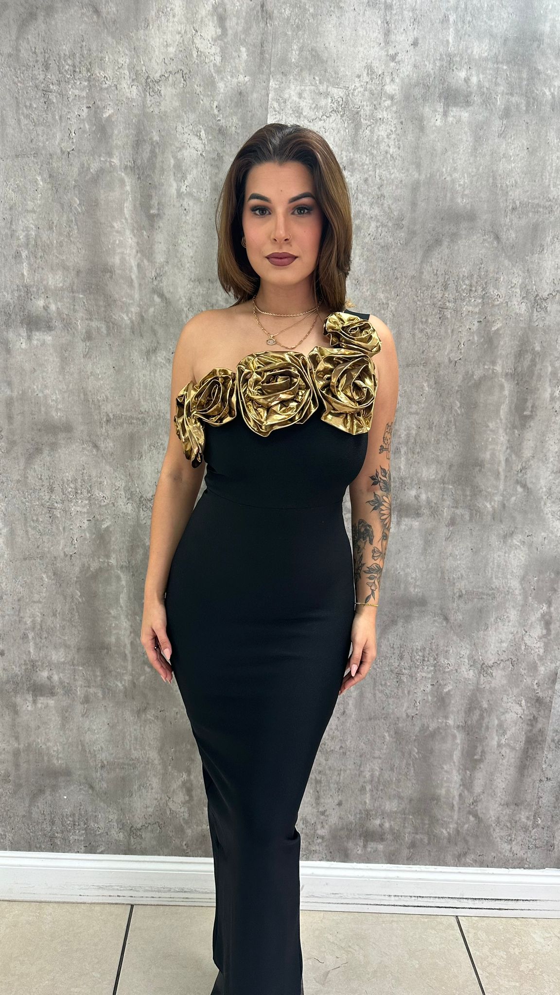 GOLD ROSE DRESS