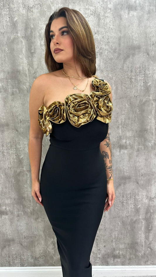 GOLD ROSE DRESS