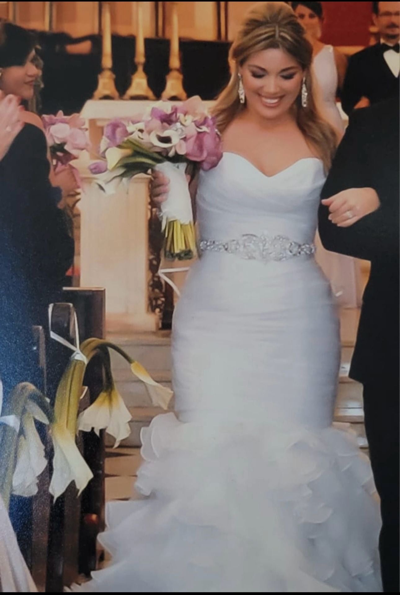 WHITE OLGA SHOULDER OFF WEDDING DRESS
